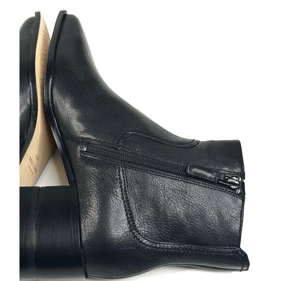 COLE HAAN Naia Black Leather Ankle Boot Bootie Womens Sz. 8.5B Side Zip New $200 - Picture 8 of 13